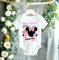 Minnie Mouse Ears Pink Bow Personalized Custom White T-Shirt or Onesie Theme Cake Smash Birthday Party
