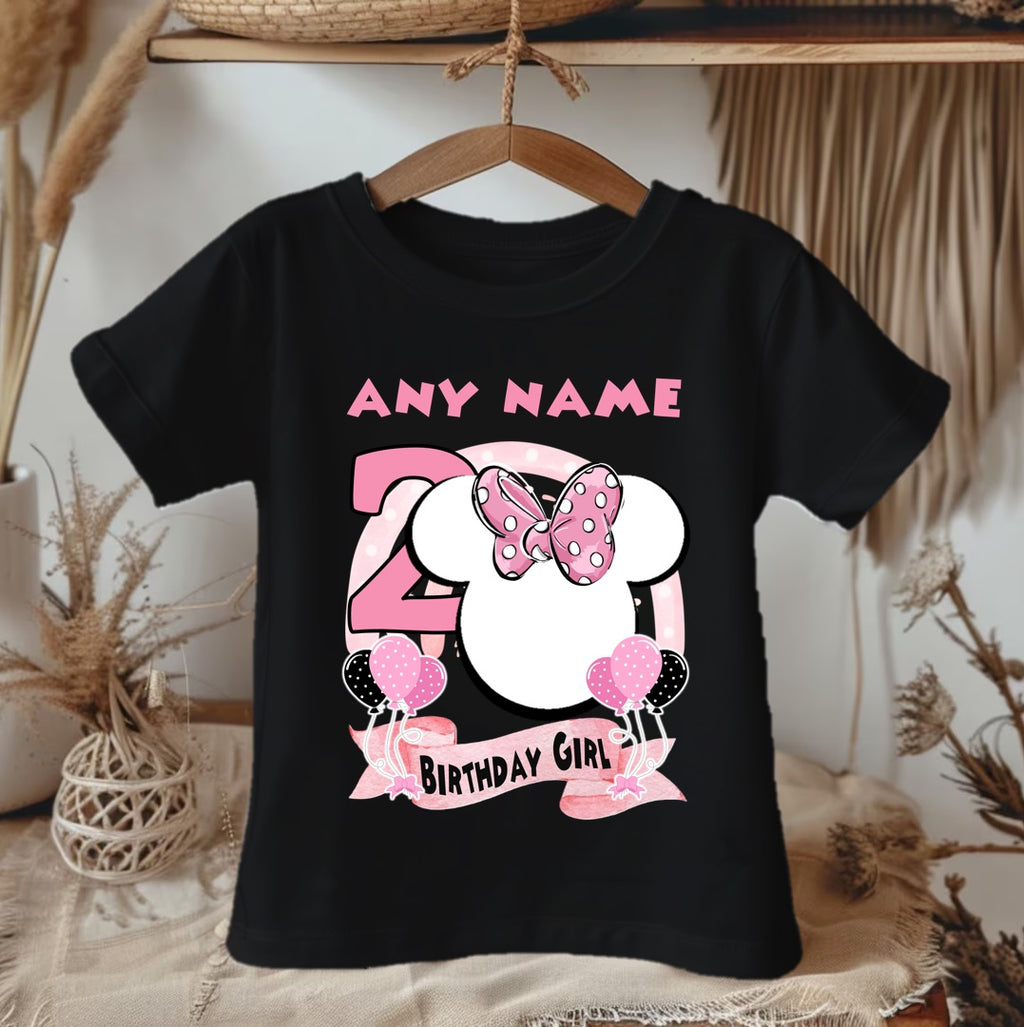 Minnie Mouse Ears Pink Bow Personalized Custom Black Family T-Shirt or Onesie Pack Theme Cake Smash Birthday Party