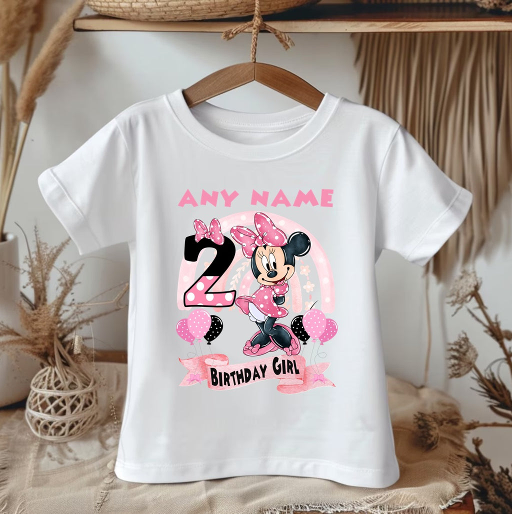 Minnie Mouse Personalized Custom White Family T-Shirt or Onesie Pack Theme Cake Smash Birthday Party