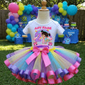 Monsters Inc Girl Boo Tutu Set Girls Personalized Custom Multicolor Ribbon Sewn Trim Tutu Outfit Dress Theme Cake Smash Birthday Party