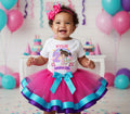 Monsters Inc Boo Tutu Set Girls Personalized Custom Hot Pink Blue Purple Ribbon Trim Tutu Outfit Dress Theme Cake Smash Birthday Party