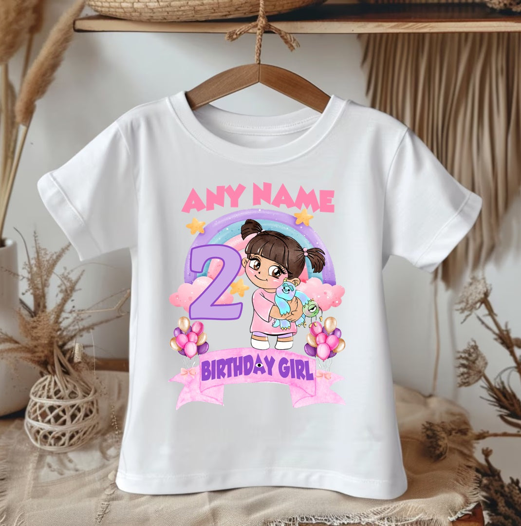 Monsters Inc Boo Personalized Custom White Family T-Shirt or Onesie Pack Theme Cake Smash Birthday Party