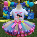 Monsters Inc Girl Boo Tutu Set Girls Personalized Custom Multicolor Ribbon Sewn Trim Tutu Outfit Dress Theme Cake Smash Party