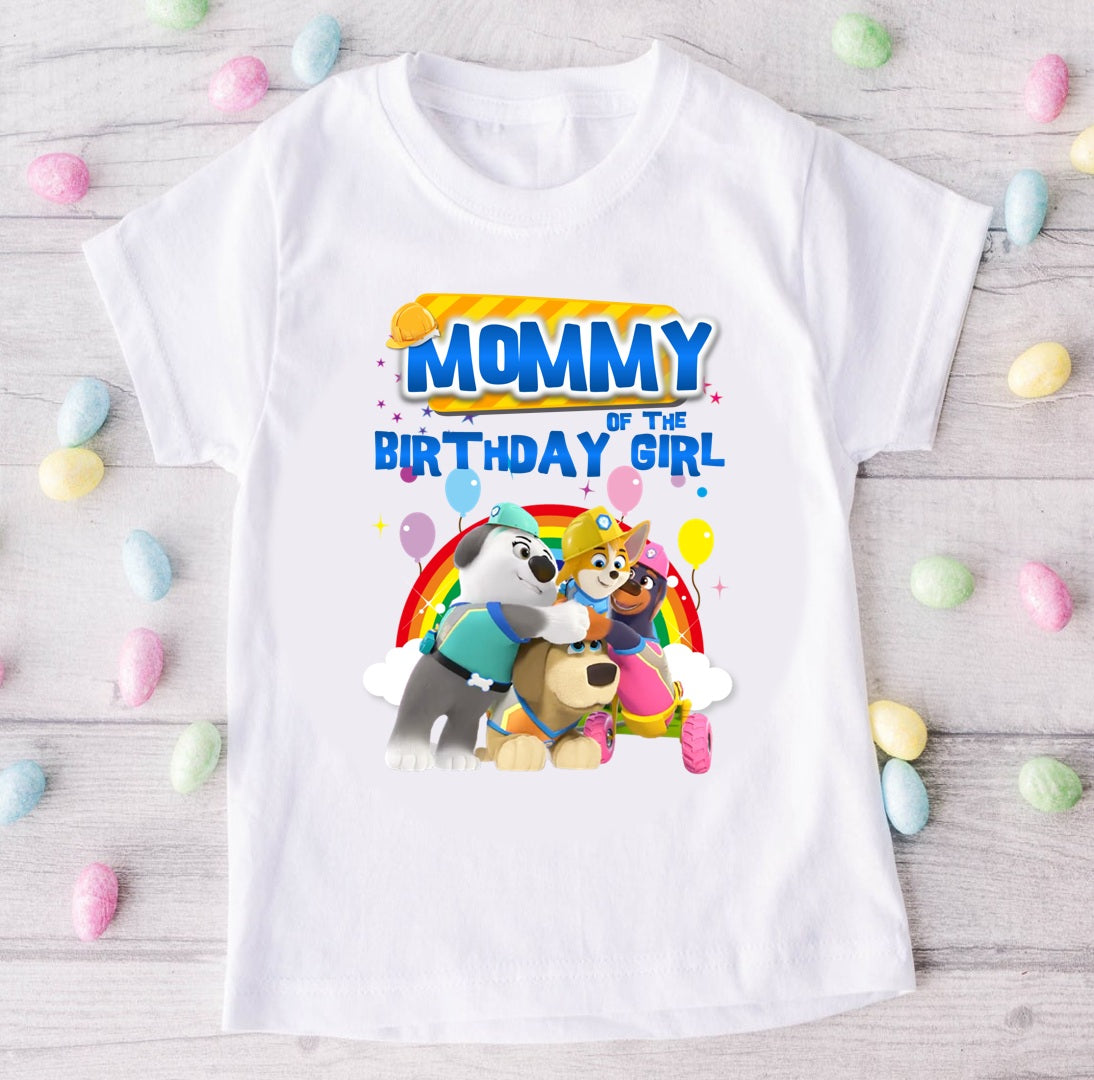 Pupstruction Personalized Custom White Family T-Shirt or Onesie Pack Theme Cake Smash Birthday Party