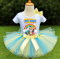 Pupstruction Tutu Set Girls Personalized Custom Blue Yellow Tutu Outfit Dress Theme Cake Smash Party