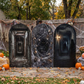 7.2ft Phobia House / Fever Dream Theme Halloween Arch Fabric Backdrop Cover - Multi-Panel Event Backdrop Decor Prop