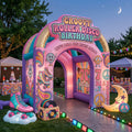 Roller Disco 70s Retro Theme Premium 10' x 10' Birthday House Inflatable Blow Up Walk-Through Archway Experience Decor Prop