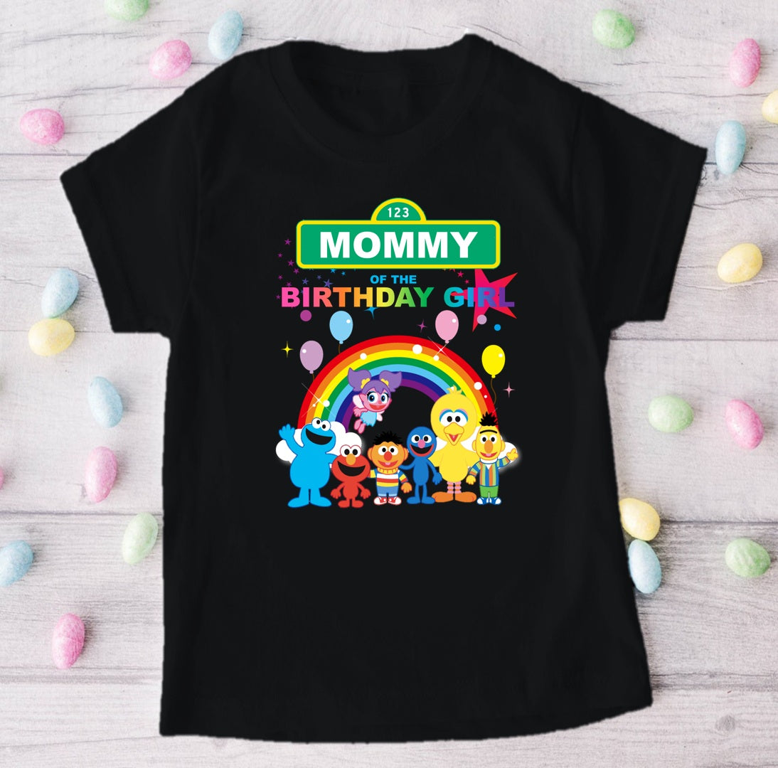 Sesame Street Chibi Cute Personalized Custom Black Family T-Shirt or Onesie Pack Theme Cake Smash Birthday Party