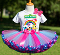 Sesame Street Chibi Cute Tutu Set Girls Personalized Custom Hot Pink Blue Purple Ribbon Sewn Trim Tutu Outfit Dress Theme Cake Smash Party