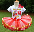 Sonic the Hedgehog Amy Rose Tutu Set Girls Personalized Custom Red Pink Gold Ribbon Sewn Trim Tutu Outfit Dress Theme Cake Smash Birthday Party