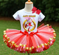 Sonic the Hedgehog Amy Rose Tutu Set Girls Personalized Custom Gold Pink Red Ribbon Sewn Trim Tutu Outfit Dress Theme Cake Smash Party