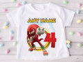 Sonic the Hedgehog Knuckles Personalized Custom White T-Shirt or Onesie Theme Cake Smash Birthday Party