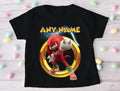 Sonic the Hedgehog Knuckles Personalized Custom Black T-Shirt or Onesie Theme Cake Smash Party