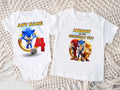Sonic the Hedgehog Personalized Custom White Family T-Shirt or Onesie Pack Theme Cake Smash Birthday Party