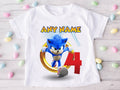 Sonic the Hedgehog Personalized Custom White T-Shirt or Onesie Theme Cake Smash Birthday Party