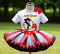 Sonic the Hedgehog Shadow Tutu Set Girls Personalized Custom Black White Red Ribbon Sewn Trim Tutu Outfit Dress Theme Cake Smash Birthday Party