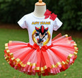 Sonic the Hedgehog Shadow Tutu Set Girls Personalized Custom Gold Pink Red Ribbon Sewn Trim Tutu Outfit Dress Theme Cake Smash Party