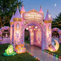 Fairy Tale Princess Theme Premium 10' x 10' Birthday House Inflatable Blow Up Walk-Through Archway Experience Decor Prop