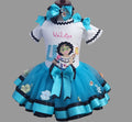 Encanto Mirabel Face Tutu Set Girls Personalized Custom Blue Black Ribbon Sewn Trim Tutu Outfit Dress Theme Cake Smash Birthday Party
