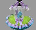 Monsters Inc Tutu Set Girls Personalized Custom Blue Lime Green Light Purple Ribbon Sewn Trim Tutu Outfit Dress Theme Cake Smash Birthday Party