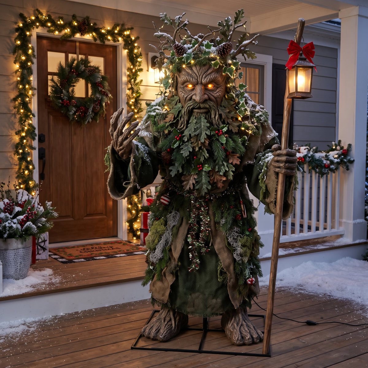 6' Christmas Yule & The Winter Solstice The Oak King Figure Music Lights Motion Sensor Christmas Home Decor Accent Yard Prop