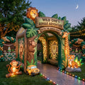 Wild One Jungle Safari Theme Premium 10' x 10' Birthday House Inflatable Blow Up Walk-Through Archway Experience Decor Prop