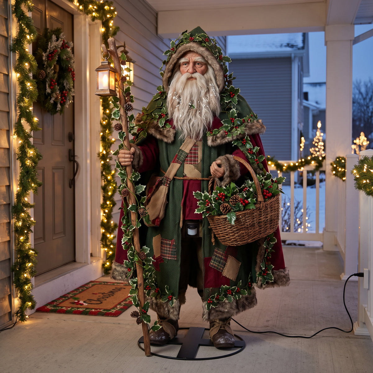 6' Christmas The Holly and the Ivy Winter Forager Figure Music Lights Motion Sensor Christmas Home Decor Accent Yard Prop