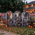 7.2ft Zombie Outbreak / Quarantine Zone Theme Halloween Arch Fabric Backdrop Cover - Multi-Panel Event Backdrop Decor Prop