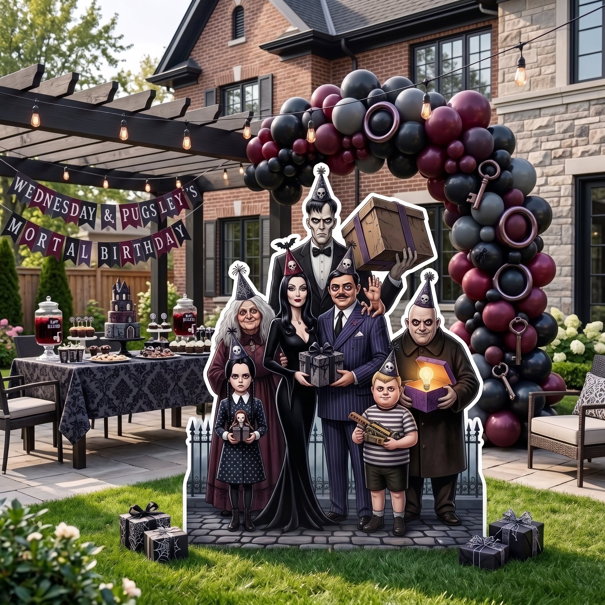 Life Size The Addams Family Character Premium Freestanding Cutouts Yard Sign Decor Party Prop