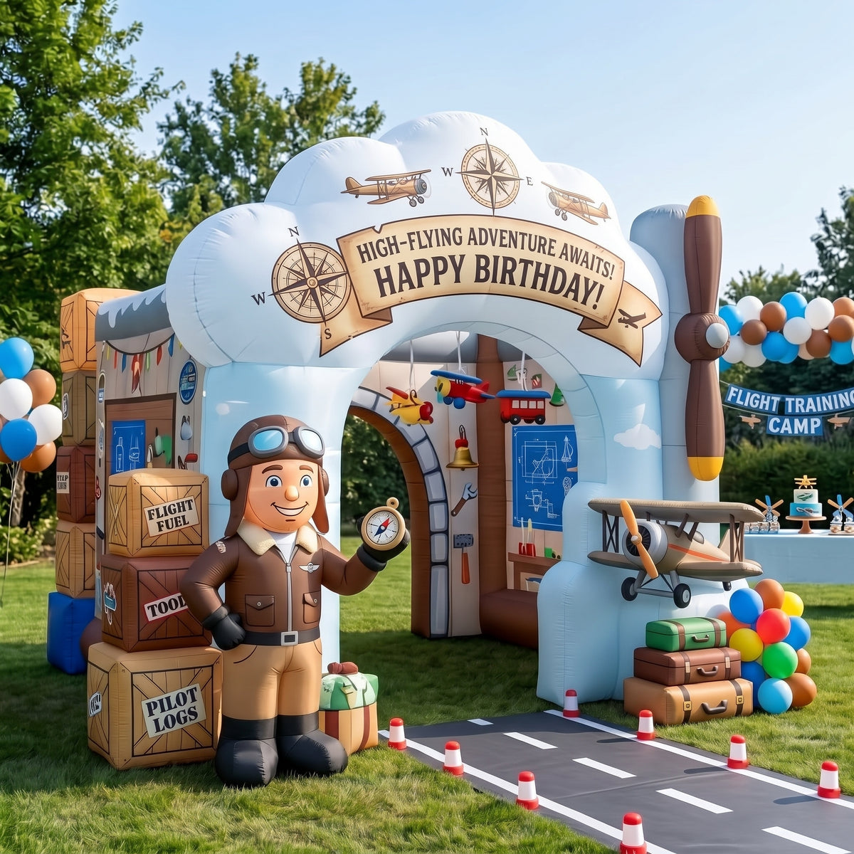 Secret Agent / Spy Theme Premium 10' x 10' Birthday House Inflatable Blow Up Walk-Through Archway Experience Decor Prop
