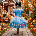 Alice in Wonderland We're All Mad Here Girls' Deluxe Sparkle Tutu Party Costume Dress Set with Matching Headband Halloween Birthday Pageant