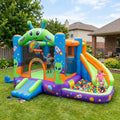 Play Bounce House Jumping Playhouse area with Slide and Ball Pit Alien Theme