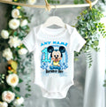 Baby Mickey Mouse Personalized Custom White T-Shirt or Onesie Theme Cake Smash Birthday Party