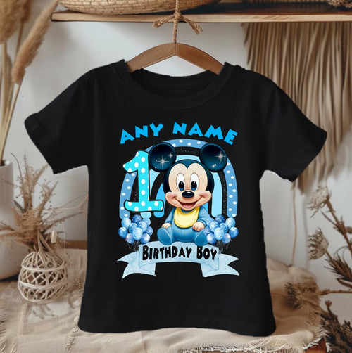 Baby Mickey Mouse Personalized Custom Black T-Shirt or Onesie Theme Cake Smash Birthday Party