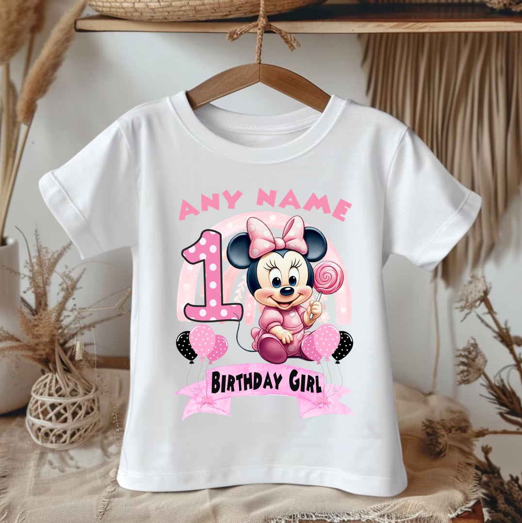 Baby Minnie Mouse Tutu Set Girls Personalized Custom Rainbow Ribbon Tutu Outfit Dress Theme Cake Smash Birthday Party