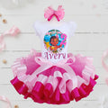 Little Moana Princess Baby Luau Tutu Set Girls Personalized Custom Pink Ribbon Sewn Trim Tutu Outfit Dress Theme Cake Smash Birthday Party