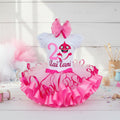 Little Hot Pink Baby Shark Tutu Set Girls Personalized Custom Pink Ribbon Sewn Trim Tutu Outfit Dress Theme Cake Smash Birthday Party