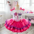 Baby Shark Girl Tutu Set Girls Personalized Custom Purple Pink Ribbon Sewn Trim Tutu Outfit Dress Theme Cake Smash Birthday Party