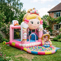 Play Bounce House Jumping Playhouse area with Slide and Ball Pit Ballet Ballerina's Head Castle Theme