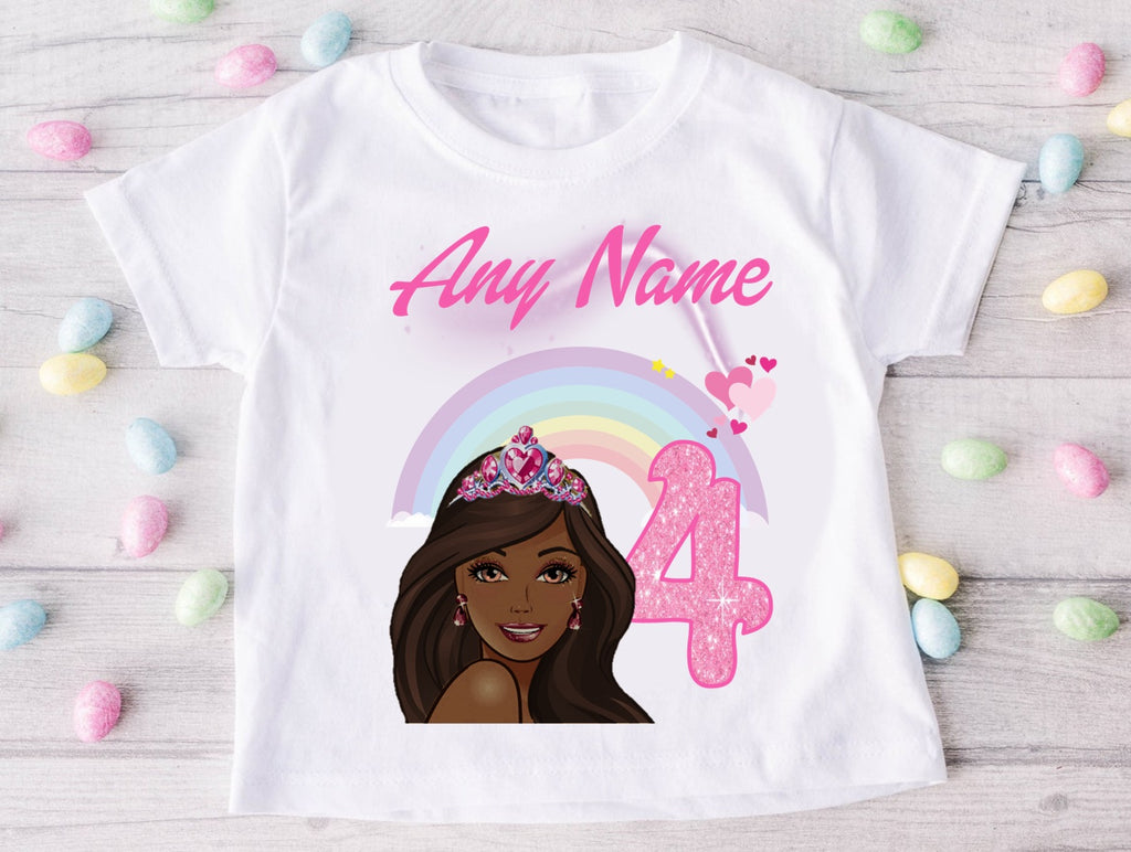 Barbie Face Black Girl Tutu Set Girls Personalized Custom Hot Pink 3 Layer Tutu Outfit Dress Theme Cake Smash Birthday Party
