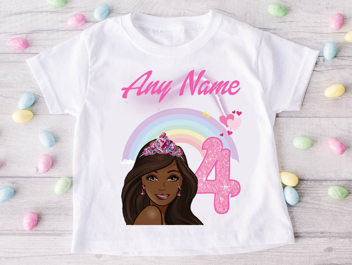 Barbie Face Black Girl Tutu Set Girls Personalized Custom Hot Pink 3 Layer Tutu Outfit Dress Theme Cake Smash Birthday Party