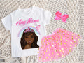 Barbie Face Black Girl Tutu Set Girls Personalized Custom Pink Gold Polka Dots Tutu Outfit Dress Theme Cake Smash Party