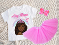 Barbie Face Black Girl Tutu Set Girls Personalized Custom Pink 3 Layer Tutu Outfit Dress Theme Cake Smash Party