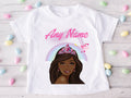 Barbie Face Black Girl Personalized Custom White T-Shirt or Onesie Theme Cake Smash Party