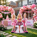 Life Size Blonde Barbie Girl Character Premium Freestanding Cutouts Yard Sign Decor Party Prop