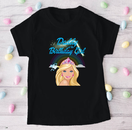 Barbie Face Blonde Girl Personalized Custom Black Family T-Shirt or Onesie Pack Theme Cake Smash Birthday Party