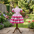Brunette Barbie Girl Doll Girls Personalized Custom Tiered Ruffle Dress Ribbon Trim Theme Cake Smash Birthday Party