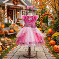 Silhouette Barbie Girl Doll Girls' Deluxe Sparkle Tutu Party Costume Dress Set with Matching Headband Halloween Birthday Pageant