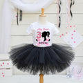 Barbie Face Silhouette Tutu Set Girls Personalized Custom Black Tutu Outfit Dress Theme Cake Smash Birthday Party