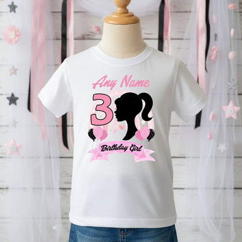 Barbie Face Silhouette Tutu Set Girls Personalized Custom Black Tutu Outfit Dress Theme Cake Smash Birthday Party